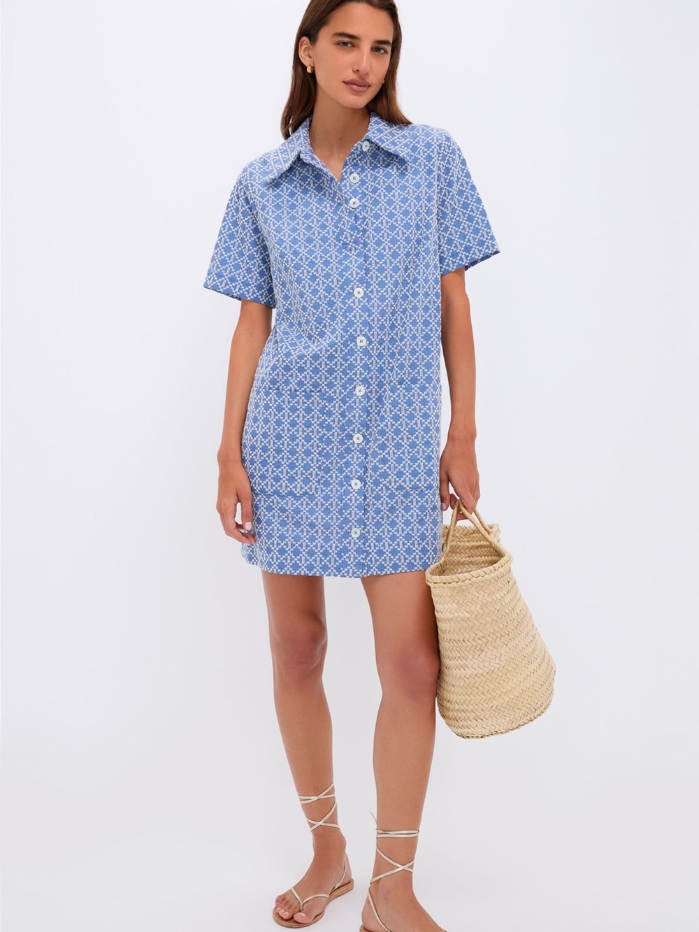 NWT Pomander Place Denim Embroidered Lacie Dress x Tuckernuck XL